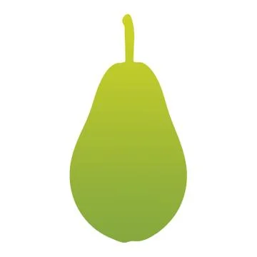 Green pear with a gradient on a white background Illustrazione stock
