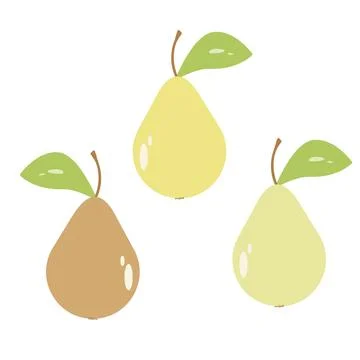 Green pear isolated on white background. Vector illustration. Cut green pear Stock-Illustration
