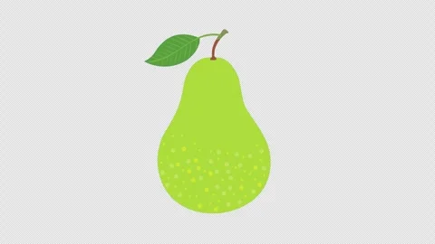 A green pear with a leaf on it icon concept loop animation video with alpha.. Stock Footage 266094153
