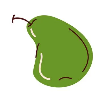 Green pear in simple flat style Stock Illustration