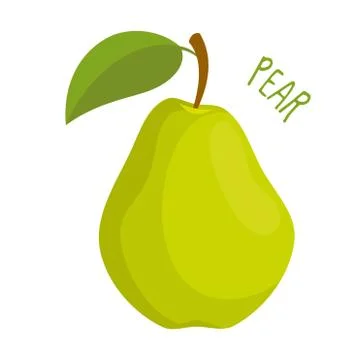 Green pear vector illustration isolated Stock Illustration