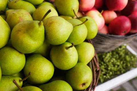 Green pears Stock Photos