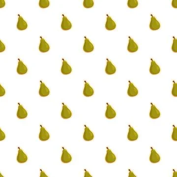Green pears seamless pattern creating fresh fruit background イラスト素材