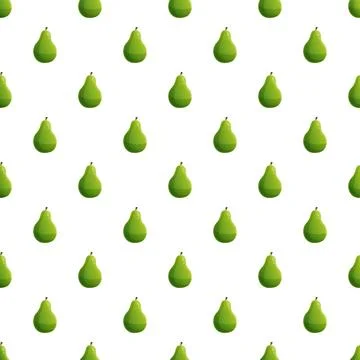 Green pears seamless pattern wallpaper with fruit design Stock Illustration