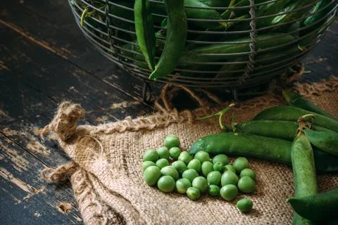 Green peas close up Stock Photos