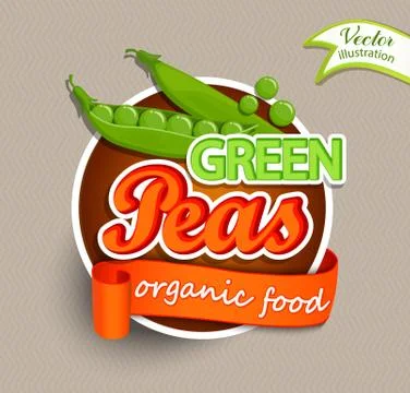 Green peas logo. Illustrazione stock