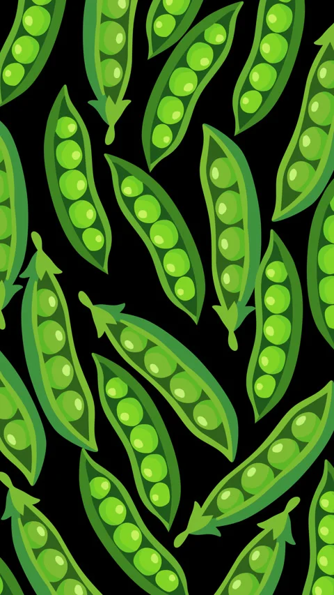 Green Peas Pattern Animation Background  Cute Cartoon Vegetable Seamless Loo Stock Footage 348156551