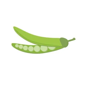 Green peas on a white background. Vegetable. Illustration. Stock Illustration