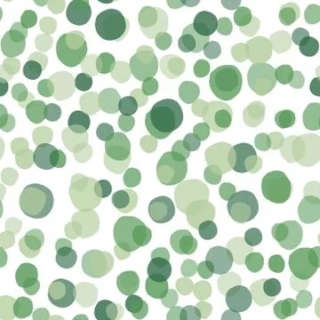 Green pebble seamless pattern on white background. Random geometric dotted wa Stock Illustration