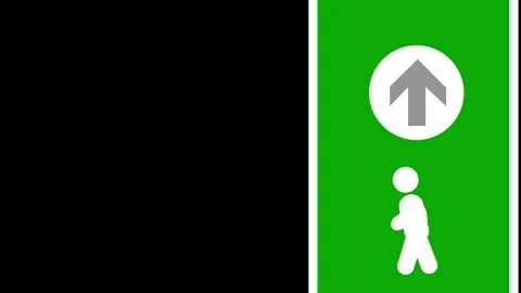 Green Pedestrian Path Arrow Sign Stock Footage 334288754