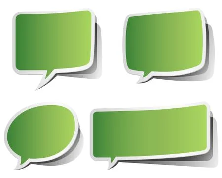Green Peeling Speech Bubbles Stock Illustration