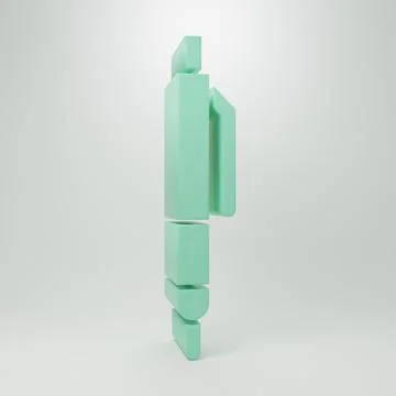Green Pen icon isolated on grey background. Minimalism concept. 3D render i.. イラスト素材