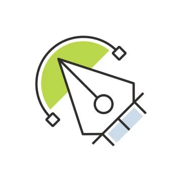 Green pen tool  icon design Stock Illustration