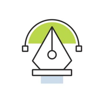 Green pen tool  icon Stock Illustration