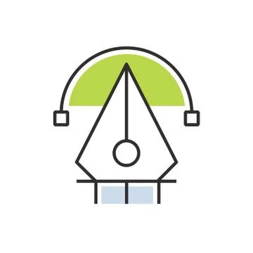 Green pen tool  icon Illustrazione stock