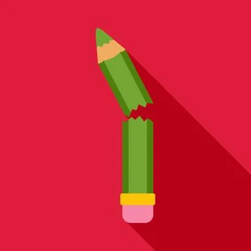 Green pencil breaking in half representing failure イラスト素材