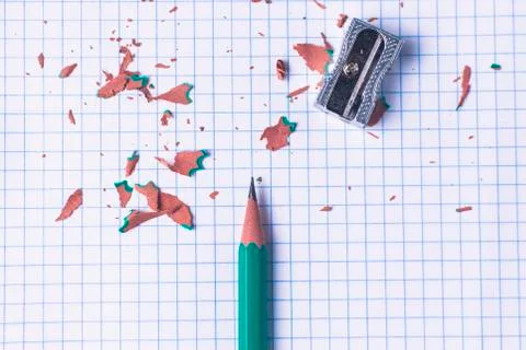 Green pencil, concept time to be creative. Stock Photos