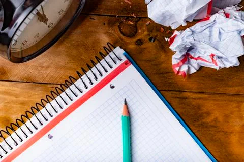 Green pencil, concept time to be creative. Stock Photos