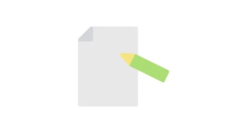 A green pencil is grasping a paper document. Stock Footage 334021194