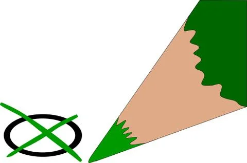 Green pencil Stock Illustration