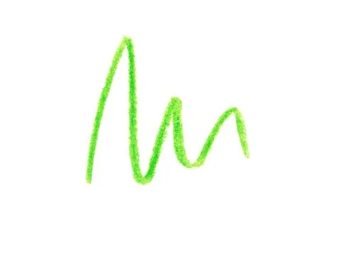 Green pencil scribble on white background, top view Stock Photos