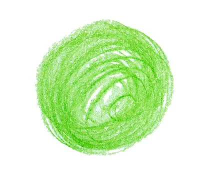 Green pencil scribble on white background, top view Stock Photos