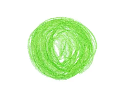 Green pencil scribble on white background, top view Stock Photos