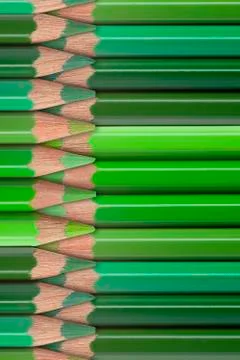 Green pencils background Stock Photos