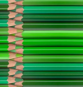 Green pencils background Stock Photos