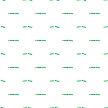 Green pencils forming repeating broken stationery seamless pattern Stock Illustration