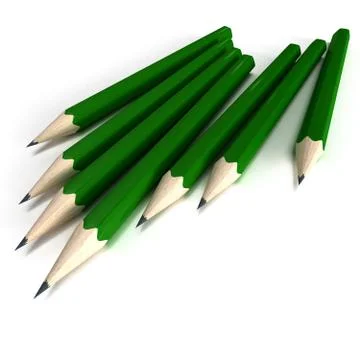 Green pencils Stock Illustration