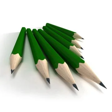 Green pencils Stock Illustration