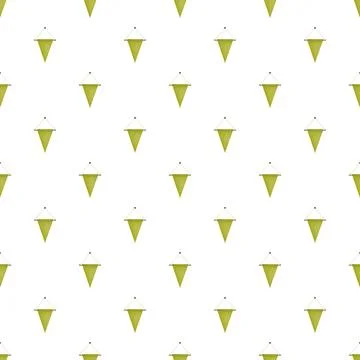 Green pennant flags repeating pattern on white background Stockillustratie