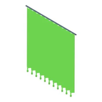 Green pennant hanging with tassels, adding a touch of festive decoration to a Stock Illustration