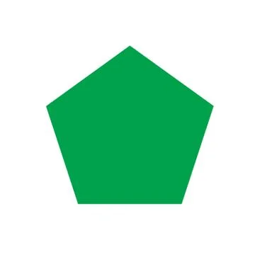 Green pentagon basic simple shapes isolated on white background, geometric pe 스톡 일러스트