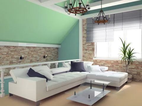 Green penthouse Stock Illustration