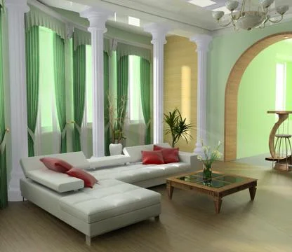 Green penthouse Stock Illustration