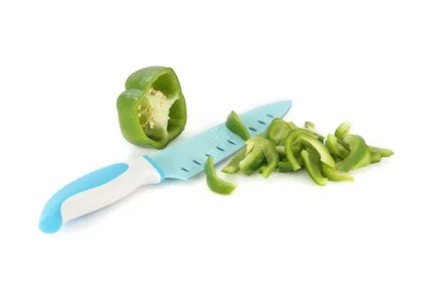 Green pepper cut Stock Photos