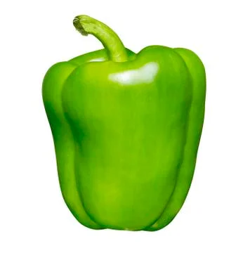 Green pepper isolated on white background with clipping path Stock Photos