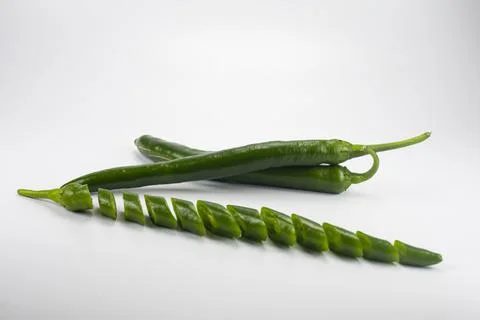 Green pepper isolated on a white background Stock Photos