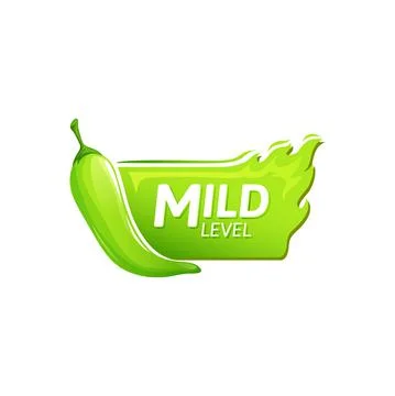 Green pepper, mild level of spicy isolated chili Stock Illustration