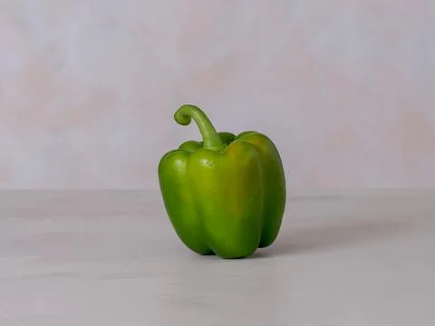 Green pepper one, light background, photo straight ahead. anti-inflammatory.. Stock Photos