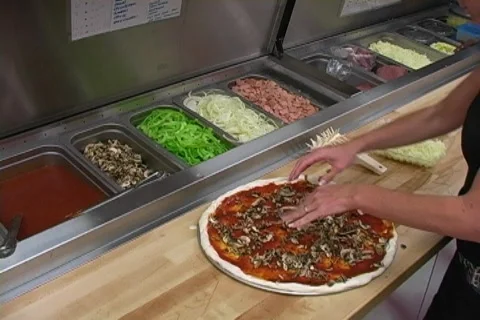 Green Pepper on Pizza Stock Footage 137143