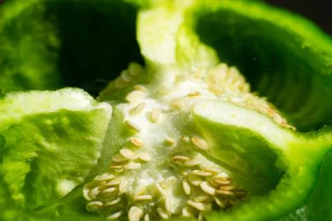 Green Pepper sliced Stock Photos