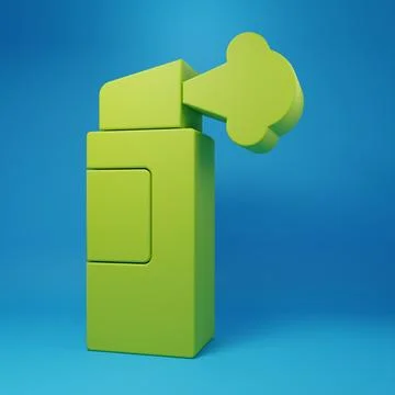 Green Pepper spray icon isolated on blue background. OC gas. Capsicum self .. Stock Illustration