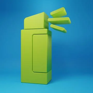Green Pepper spray icon isolated on blue background. OC gas. Capsicum self .. Stock Illustration