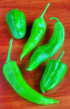 Green pepper on table Stock Photos