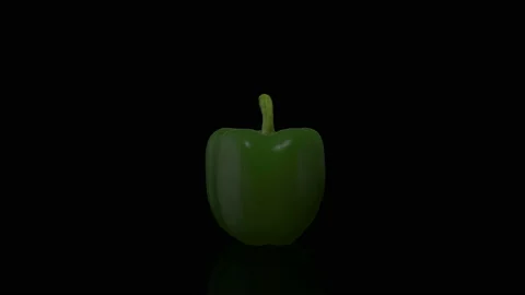 Green Pepper turns on itself Stock Footage 238552911