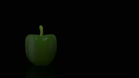 Green Pepper turns on itself Stock Footage 238552986