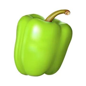 Green pepper on white background Stock Illustration